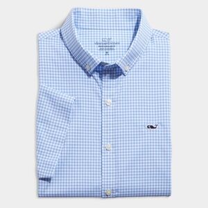 Vineyard Vines Boys' On-The-Go Short-Sleeve Gingham Button Down Shirt